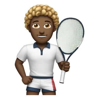 Youn white tennis player holding a racquet sticker