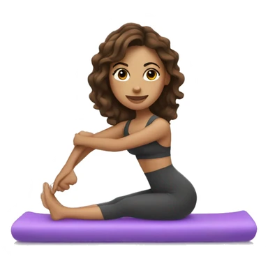 Latina girl with brown hair doing Pilates sticker