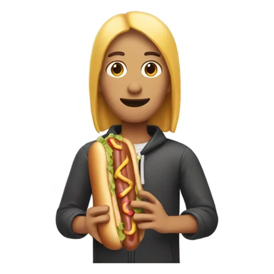 person holding a hot dog  sticker