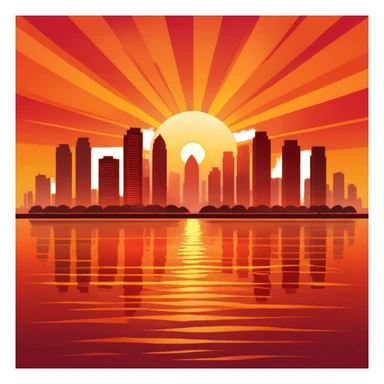 Mumbai sunset sticker