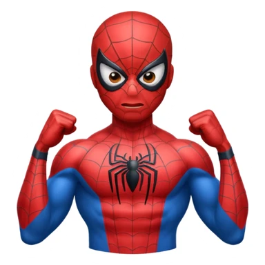 emoji de spiderman haciendo gimnasio  sticker