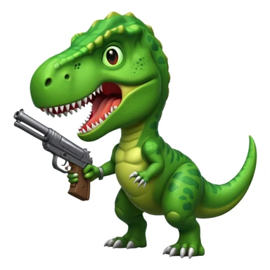 T-Rex holding a gun sticker