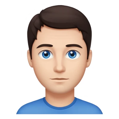 homme yeux bleu azur cheveux brun foncé sticker