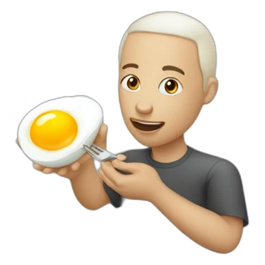 Human eating eggs sticker