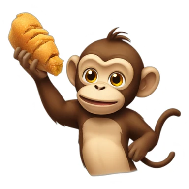 Monkey eat chicken  sticker