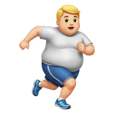 Fat boy running  sticker
