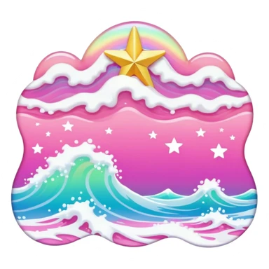 Beach waves with star in the middle (pink sea) sticker