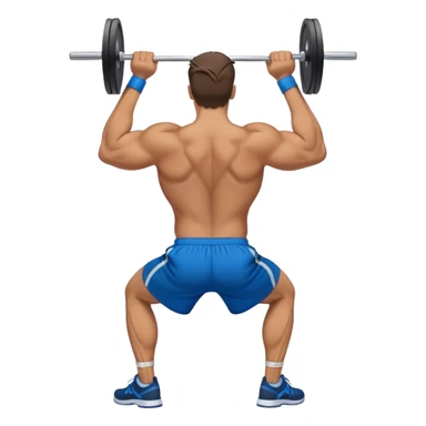 back view of buff man with blue shorts doing cable face-pulls exercise sticker