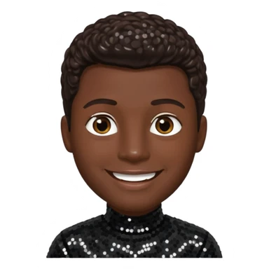 Nathan Morris from Boyz II Men with dark brown hair, black sequin outfit sticker