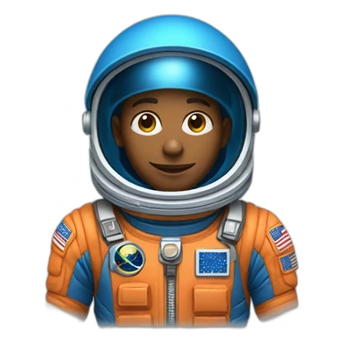 Space explorer with blue spacesuit sticker