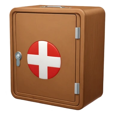 brown first aid cabinet sticker