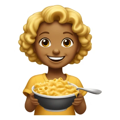 Little girl eating Mac and cheese  sticker