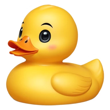 A yellow rubber duck with a cute smiling face and big eyes sticker