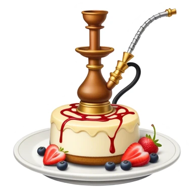 a hookah with a cheesecake sticker