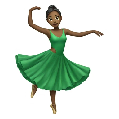 Dancer with green dress sticker