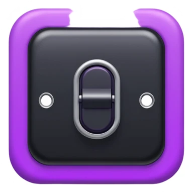 switch on toggle in black and purple sticker