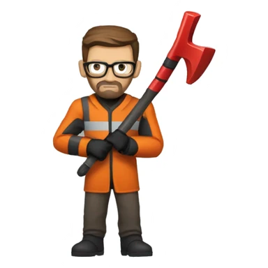 Gordon Freeman wielding a red crowbar sticker