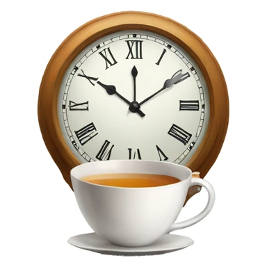 tea in a clock sticker