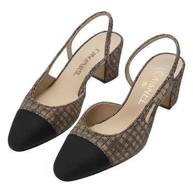 
Chanel tweed shoes, remove background sticker