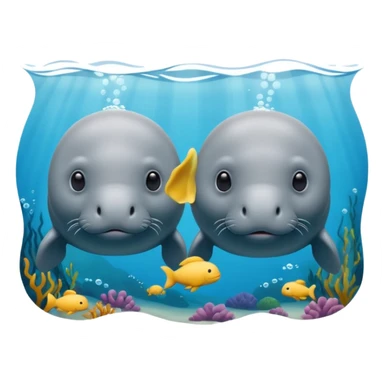 two manatees not togheter sticker