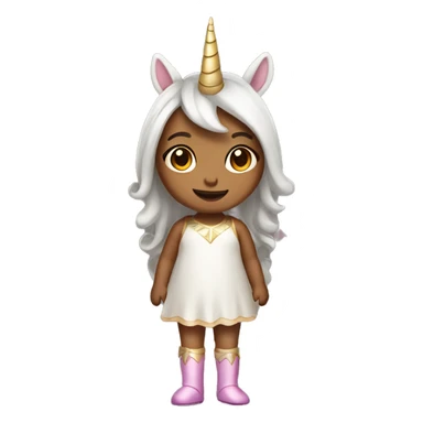 Little tan girl dressed as a unicorn  sticker