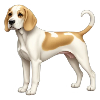Dog cream-white Beagle full-height sticker