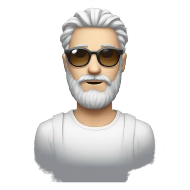 Homme blanc avec Crâne rasé, barbe pas trop grande, lunette de soleil grise aesthetic  sticker