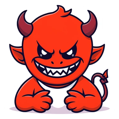 smirking devil sticker
