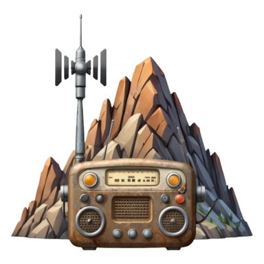 radio over a mountain sticker
