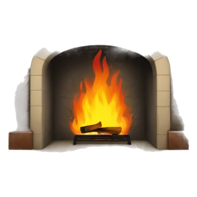 Fireplace with fire sticker