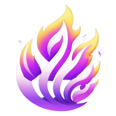 glitter purple fire sticker