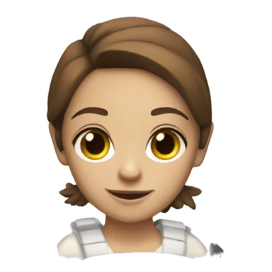 Cute girl with short brown hair driving a white Subaru XV  sticker