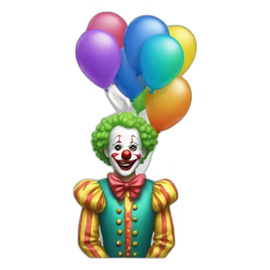clown popping balloons sticker