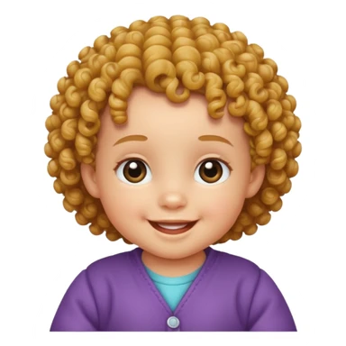 curly hair baby sticker