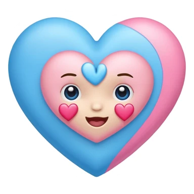 Emoji heart blue and pink baby shower sticker