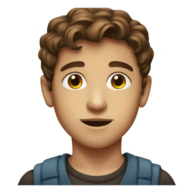 brown haired boy portrait sticker