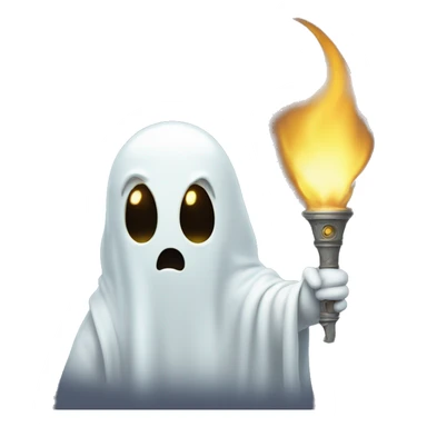 ghost with a torch sticker