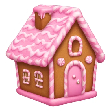Small pink gingerbread house sticker