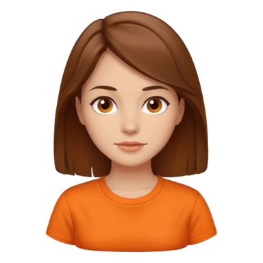 brown haired woman with orange shirt sticker