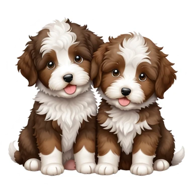 Two aussiedoodle puppies sticker