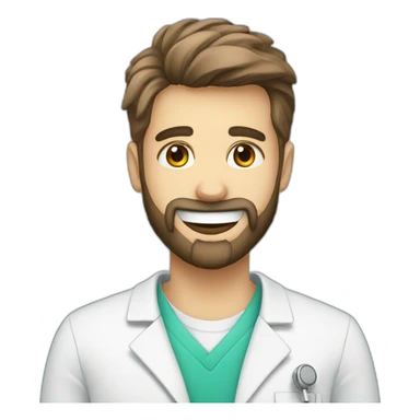 Dental Student with a beard sticker