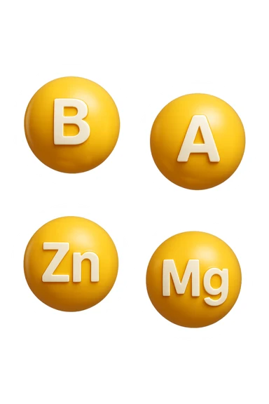 emoji stile iphone in 3d di vitamina B, vitamina A, zinco, magnesio fluttuano in aria, iperrealistico 4k sticker