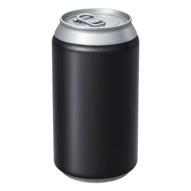 Black drink cans without lips one sticker
