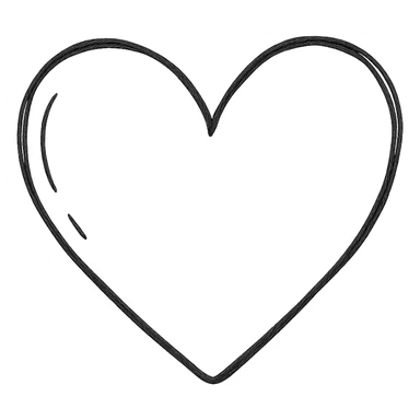 hand-drawn outlined heart sticker
