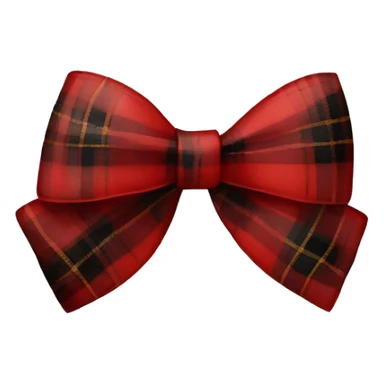 red tartan  bow sticker