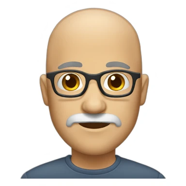 bald with a very dark grey beard sticker
