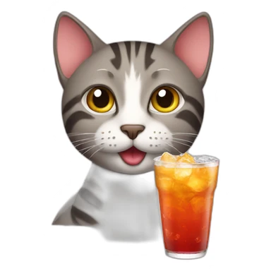 cat drinking soda sticker