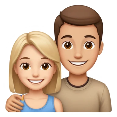 smiling girl with boy sticker