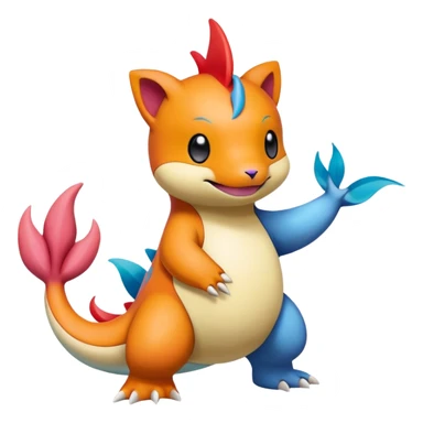 Mezprit-Charmander-Milotic-Oshawott-Pokémon-fusion, full body sticker