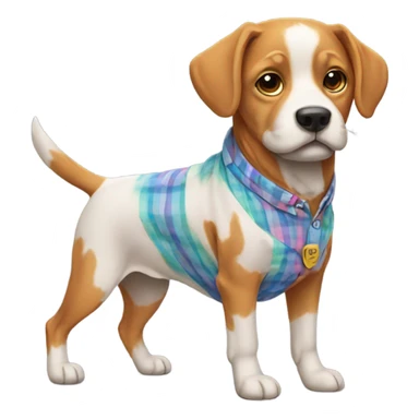 Dog wearing shirts sticker